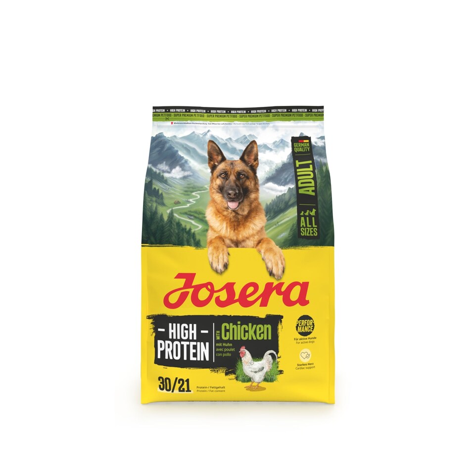 image 1 of Josera High Protein Adult Chicken complete dog food | Lots of meat | For active working and sporting dogs | Gluten-free | Salmon Oil Omega 3 | 3kg
