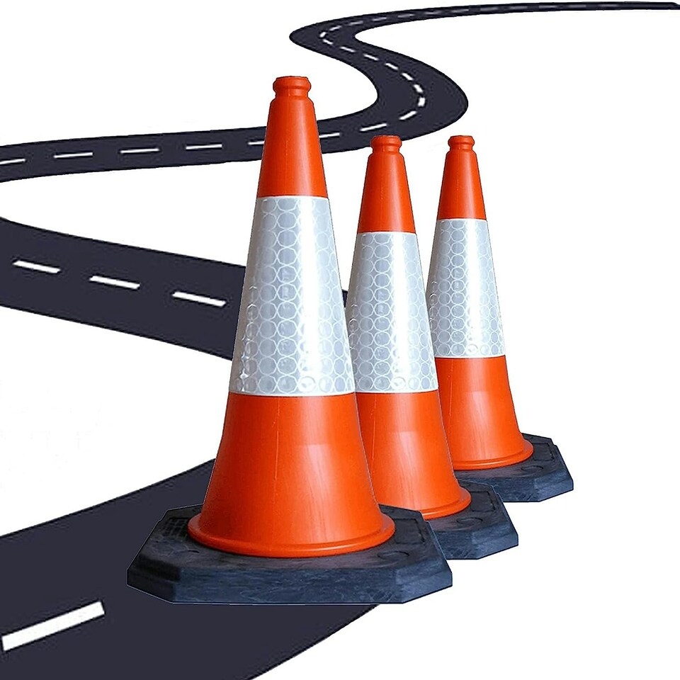 image 1 of 1 x High Visibility Orange Reflective 75cm Self Weighted Road & Pavement Safety Cones