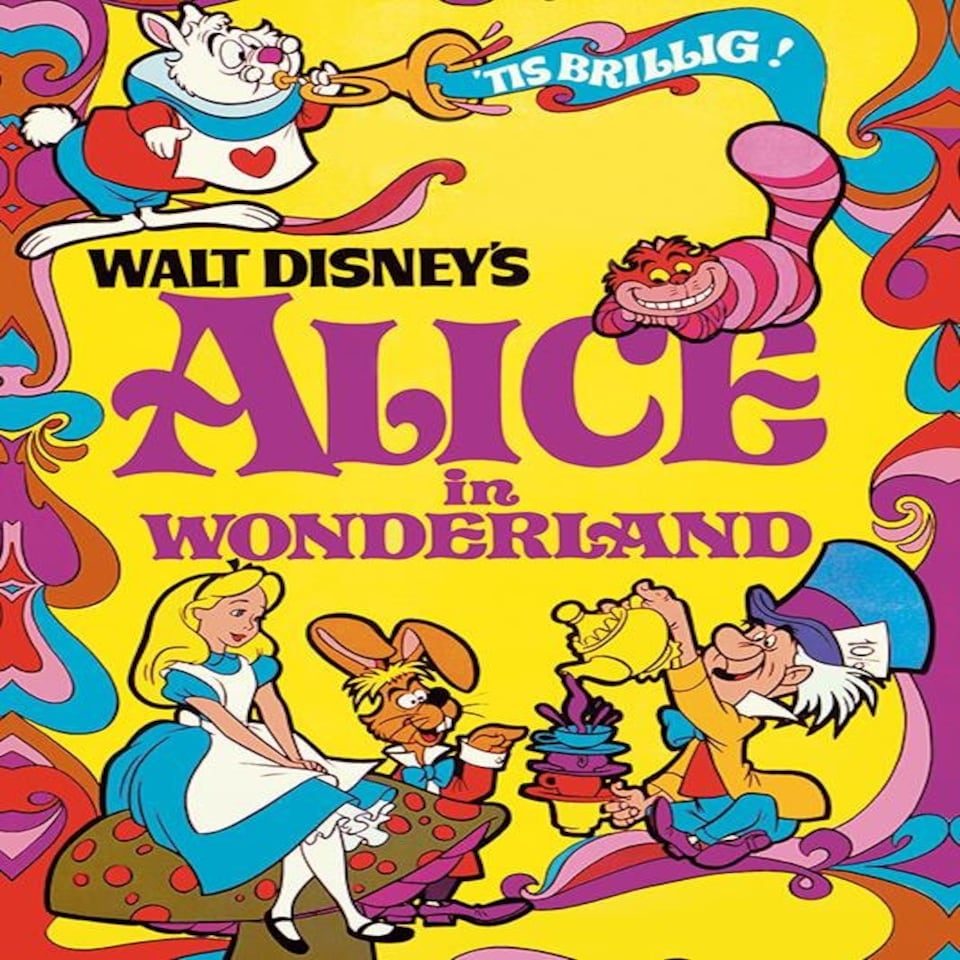 Alice In Wonderland (1974) 60x80x2cm Stretched Canvas Print