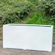 image 1 of Primrose Large Stone Composite White Trough Outdoor Garden Planter 120cm