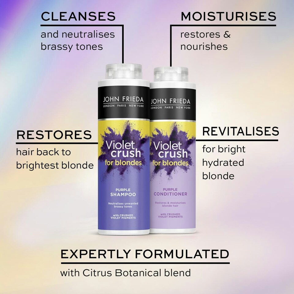 image 1 of John Frieda Shampoo & Conditioner Duo Pack Voilet Crush for Blondes, 500ml