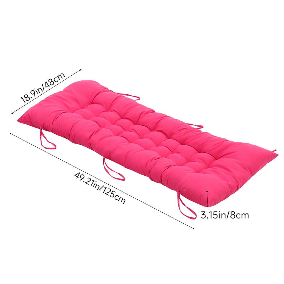 image 1 of Living and Home Thick Chaise Lounge Chair Cushion, Rose Red-125cm | Red
