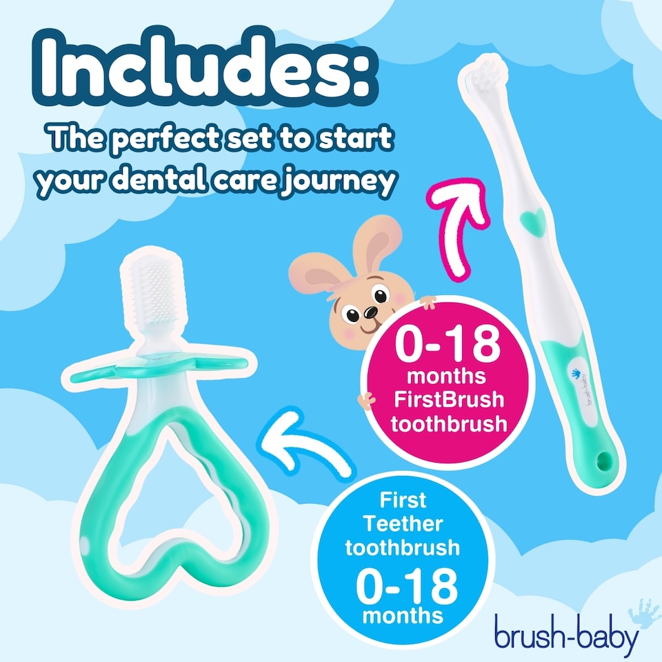 image 1 of My FirstBrush™ Baby Toothbrush & FirstTeether™ For Babies Set (0-18 months)