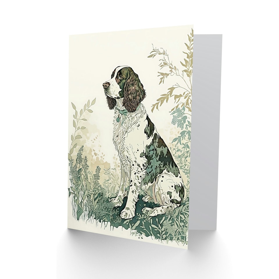 image 1 of Dog Lover English Springer Spaniel Countryside Animal Greeting Card