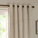 image 4 of Yard Hebden Striped Cotton Natural Eyelet Curtains 117 x 183cm