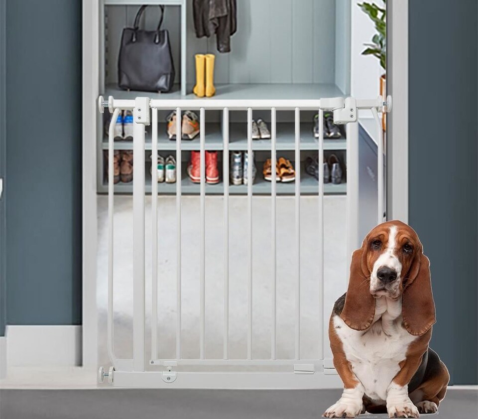 image 1 of Bettacare Elite Pressure Dog Gate, 225cm - 234cm, Matt White, Pressure Fit Pet Gate for Dog and Puppy | White
