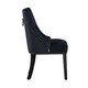 image 3 of Set of 4 Velvet Dining Chairs Ergonomic Scoop Knockerback & Button Tufted Wood Legs Black