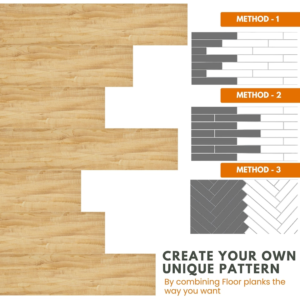 image 1 of NOVECRAFTO Self Adhesive Floor Planks | 36x5.98in (91.4x15.2cm) Each | Peel & Stick Vinyl Flooring | Honey Drift Timber Effect | Waterproof DIY Tiles Brown | 0.97 sqm