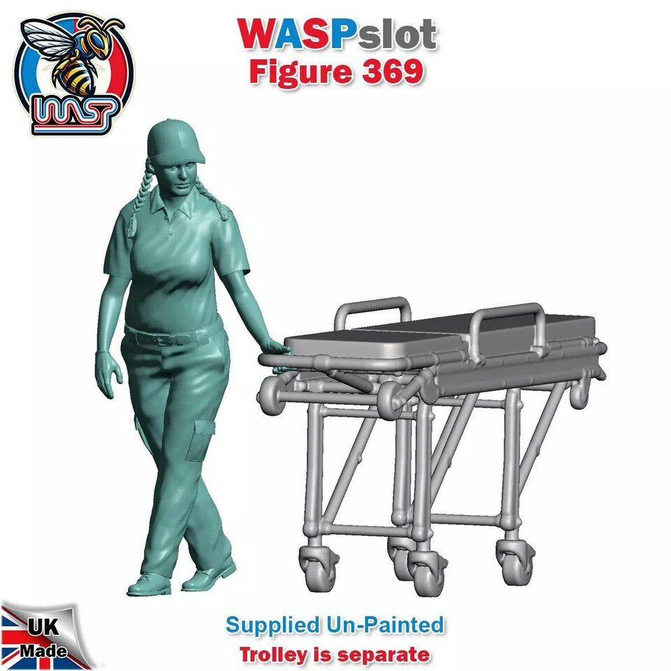 image 1 of Trackside Unpainted Figures Paramedics x 3 Scenery Set 125 1:32 Wasp