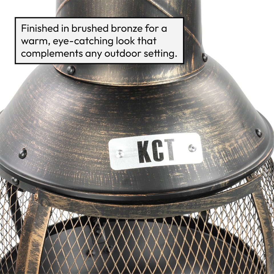 image 1 of KCT Classical Chiminea Outdoor Garden Log Burner for BBQs Camping