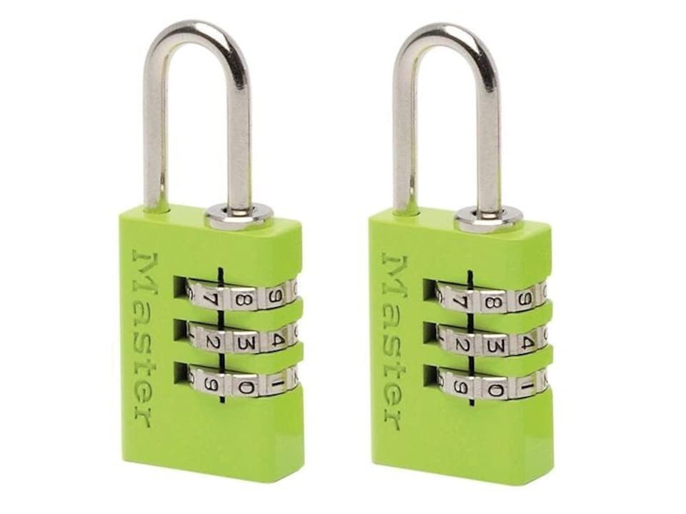 image 1 of Master Lock Aluminium 3-digit Combination 20mm Padlock Colour X 2 - Multi Colour - One Size