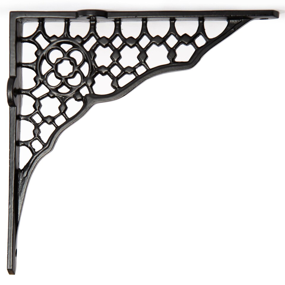 image 1 of Hammer & Tongs Honeycomb Iron Shelf Bracket - D205mm - Black