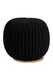image 2 of Comfortable Black Woven Pouffe, Plump Round Body Pouffe For Bedroom, Chunky Pattern Pouffe For Livingroom | Black