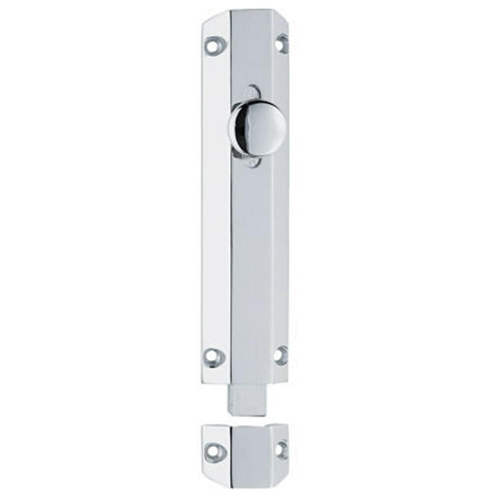 Loops Surface Mounted Flat Sliding Door Bolt Lock 202 x 36mm Polished Chrome