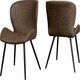 image 10 of Quebec Wave Edge Medium Dining Table Set with 4 Chairs Black | Concrete Effect/Grey