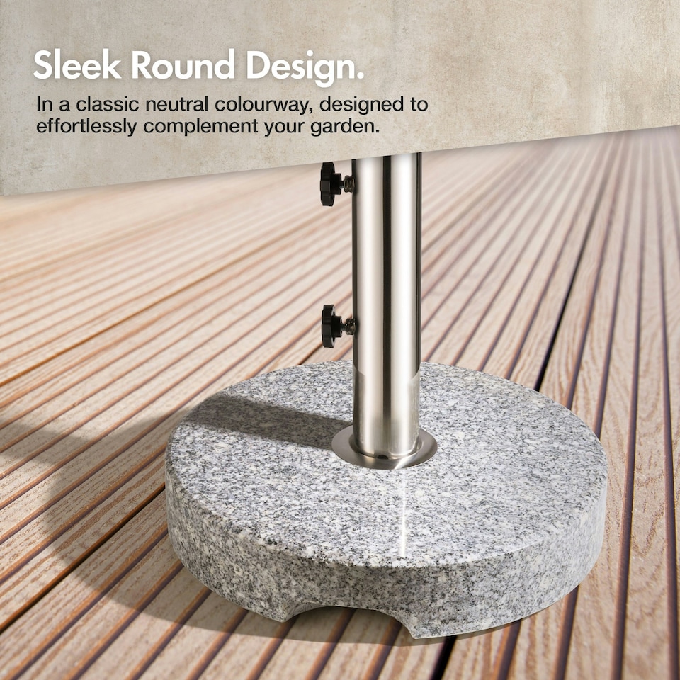 image 1 of VonHaus Parasol Base Grey Round Granite 22kg