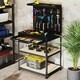 image 5 of COSTWAY Workbench 290KG Work Table w/2 PCS Pegboard-Black