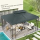 image 2 of Outsunny 3x4m Gazebo Replacement Roof Canopy 2 Tier Top UV Cover Patio Cream