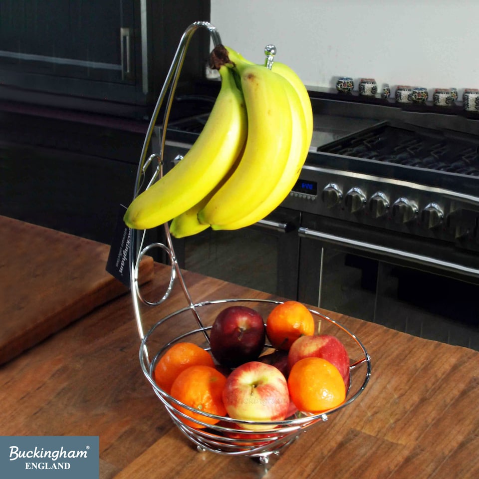image 1 of Buckingham Premium Banana Tree Fruit Basket  42 cm , Chrome