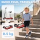 image 4 of HOMCOM Folding Ride on Powered Scooter w Warning Bell for Age 6-14 Years | Red | Black and Red