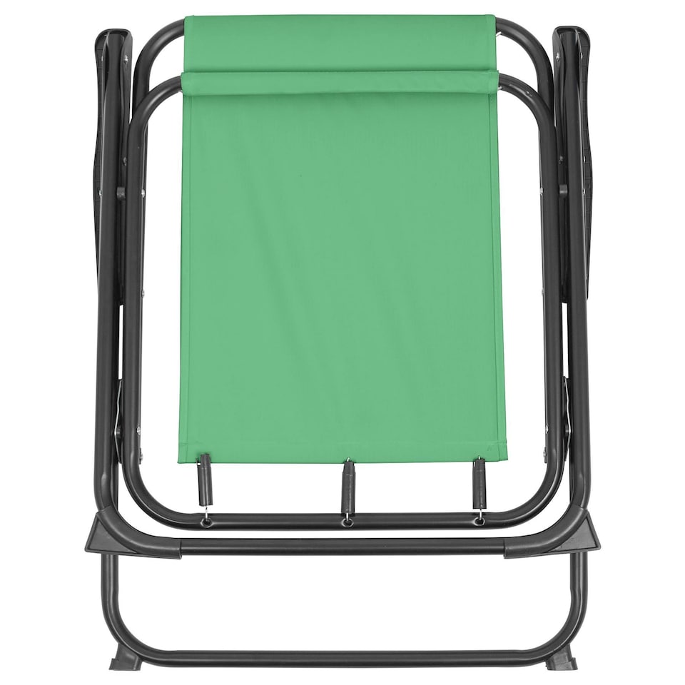 image 1 of Harbour Housewares Folding Metal Beach Chairs - Matt Black/Green - Pack of 4 | Green | Matt Black/Green