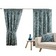 image 4 of Aviary Pencil Pleat Curtains - Blue - 117cm x 229cm