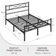 image 3 of Yaheetech 4ft6 Metal Platform Bed Frame with Headboard Black