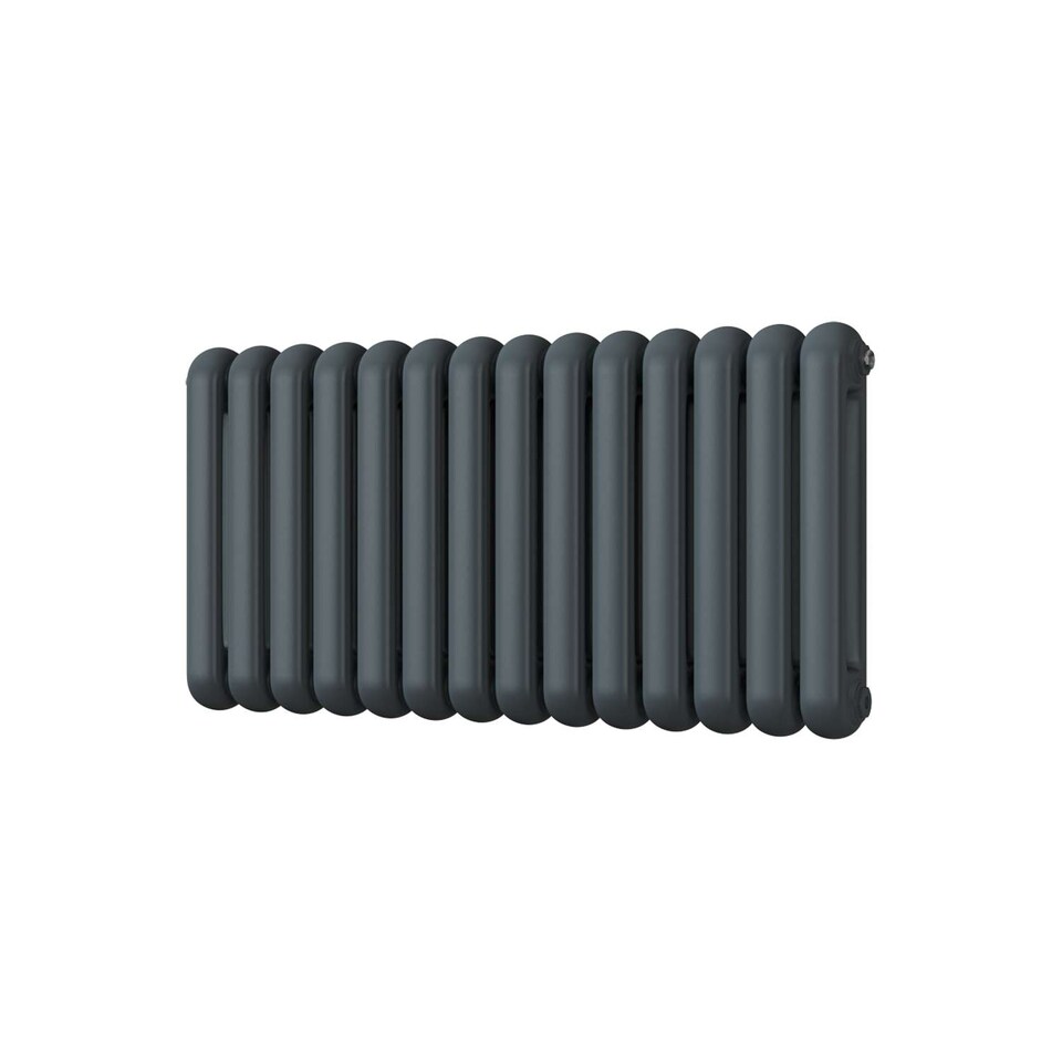 image 1 of Sherwood Double Column Round Top Bathroom Radiator - Anthracite Grey (H) 500mm x (W) 993mm