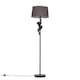 image 1 of ValueLights George Monkey Modern Black Floor Lamp Grey Shade | Grey