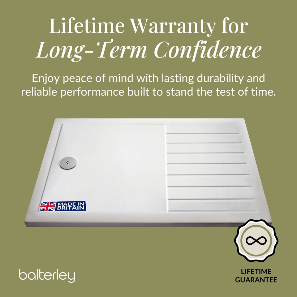 image 1 of Premium Walk In Shower Tray White 1600mm x 800mm | White | White | 1