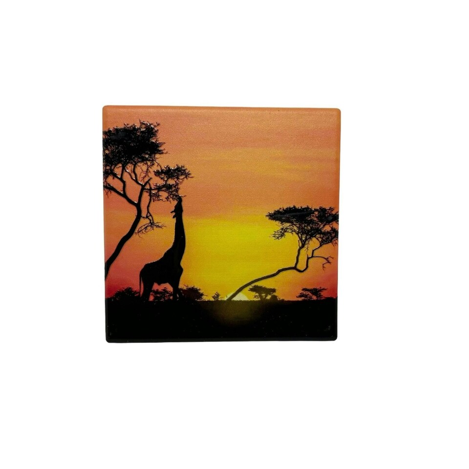 image 1 of Milford Collection Ceramic Coaster Giraffe Design 10x10cm
