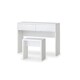 image 1 of Chic White High Gloss Dressing Table (2 Drawers) with Dressing Stool