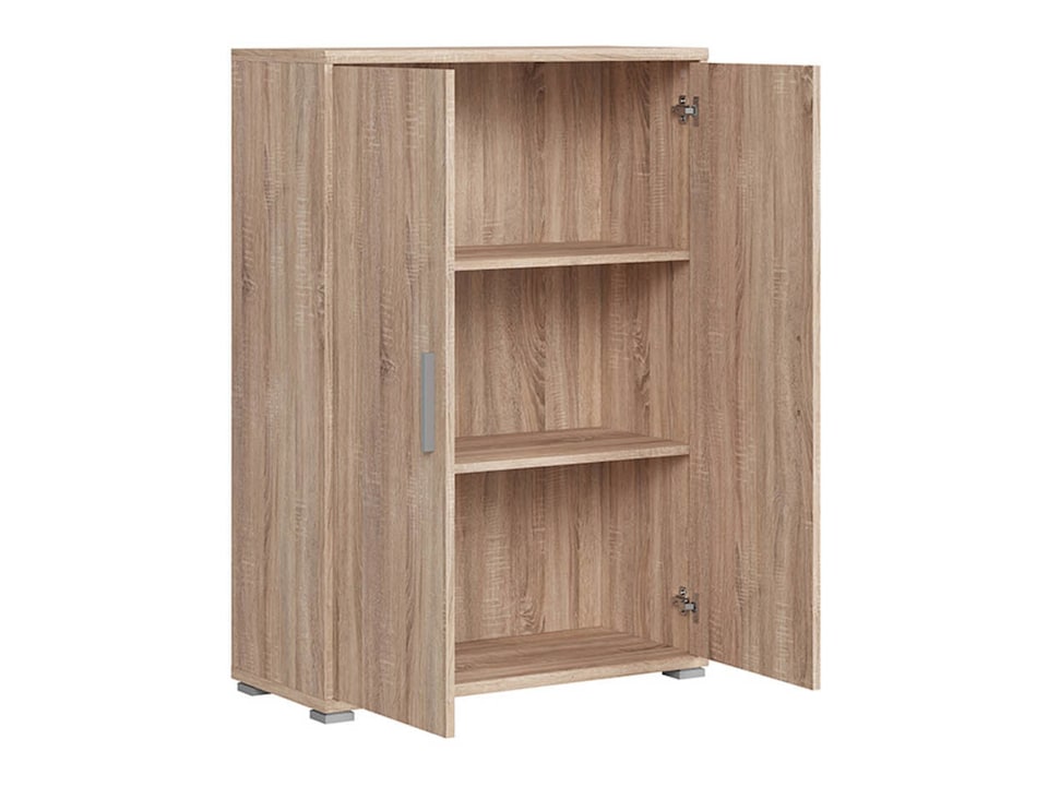 image 1 of Storage Cabinet Shelving 2 Door Unit Small Modern Sonoma Oak Effect BRW Office