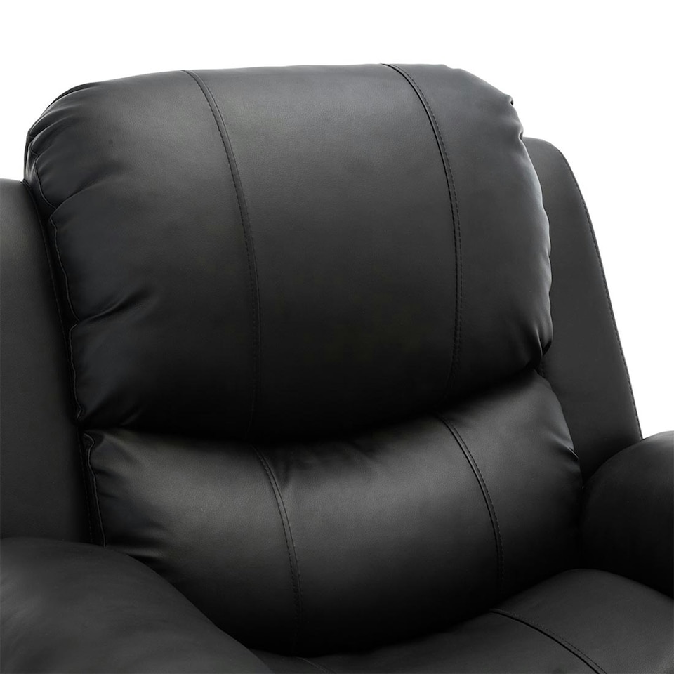 image 1 of Madison Dual Motor Electric Rise Recliner Bonded Leather Lift Chair (Black)