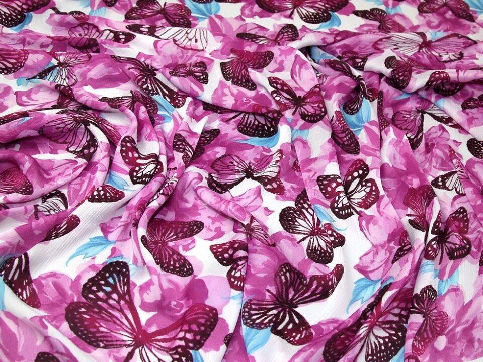 Pink Crinkle Satin Fabric for Dressmaking, 144cm / 56" Wide - per metre