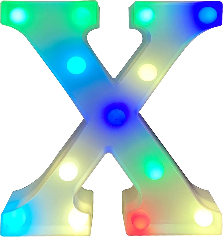 image 1 of Battery Operated RGB Letter With Remote Control Letter X
