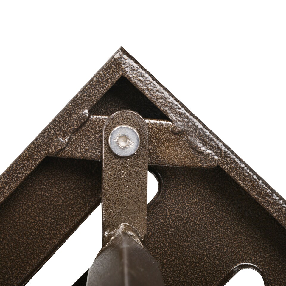 image 1 of Outsunny Rattan Garden Coffee Table, 55.5 cm Square Wicker Patio Side Coffee Table with 4 cm Umbrella Hole, Metal Bottom and Slatted Top for Outdoor, Balcony, Brown