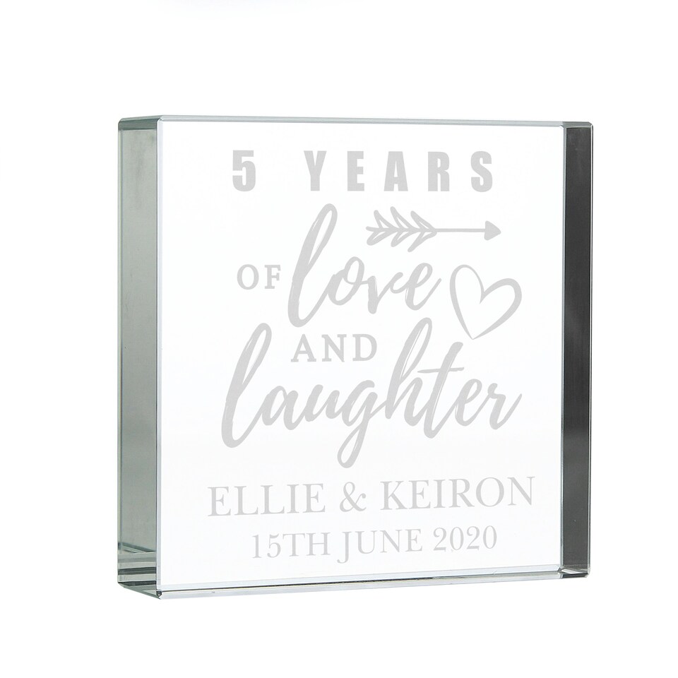 image 1 of Personalised Arrow Anniversary Crystal Token Clear | One Size