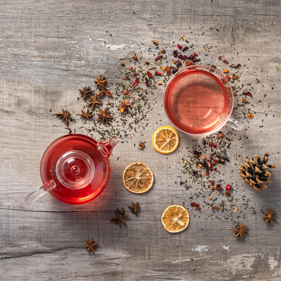 image 1 of Argon Tableware Glass Tea For One Set - 550ml