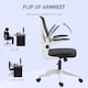 image 6 of Vinsetto Ergonomic Mesh Office Chair with Flip-up Armrests, Height Adjustable Computer Chair with Swivel Wheels, Black and White
