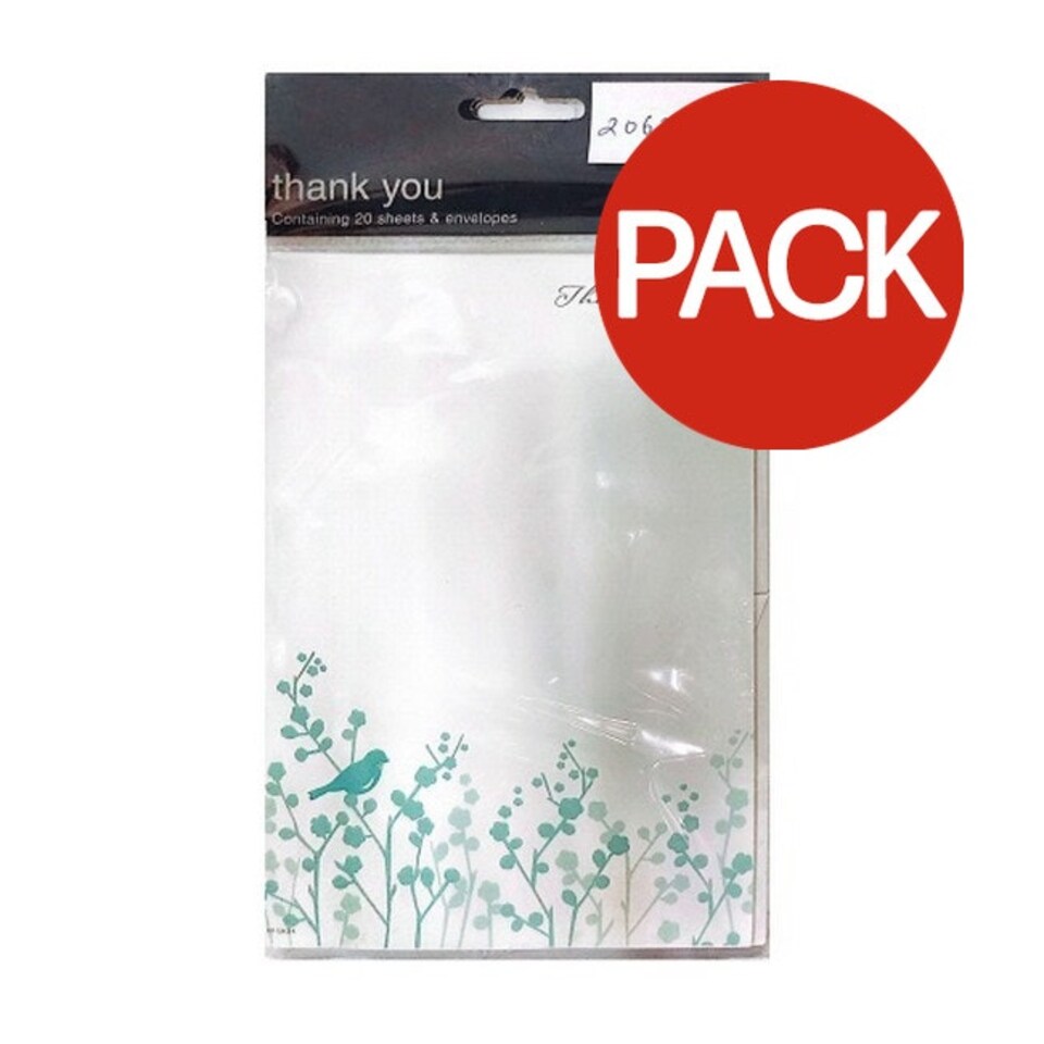 image 1 of Simon Elvin Thank You Invitations (Pack of 20) - White/Green - One Size