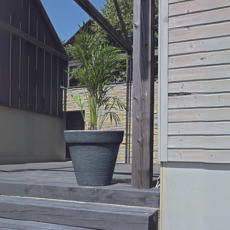 image 1 of 350mm Classic Plastic Plant Pot | Black | 1