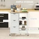 image 3 of HOMCOM Rolling Kitchen Island Cart, Bar Serving Cart, Compact Trolley White