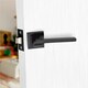 image 4 of Golden Grace 5 Sets Sigma Design Door Handles on Square Rose in Matt Black Finish with 64mm Latches and Pair of 3" Ball Bearing Hinges | Black | 5 Set