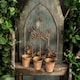 image 2 of Wall Mirror with Triple Planter - Metal - L15 x W45 x H75 cm - Rusty