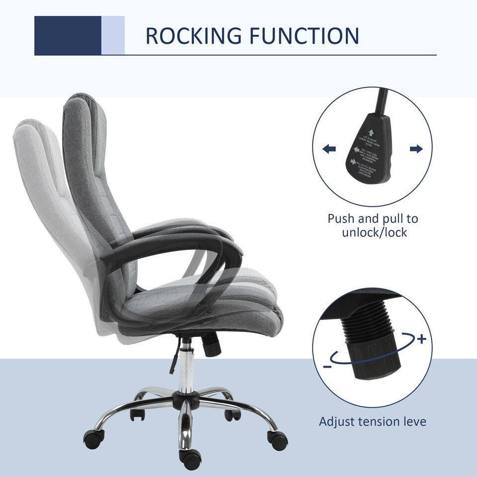 image 1 of Vinsetto Office Chair for Desk, with Height Adjustable, Wheels, Dark Grey