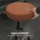 image 4 of Vinsetto Round PU leather Salon Beautician Stool Adjustable Height, Brown