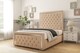 image 2 of Sloomy Sofia Chrome Pebble Plush Bed Frame With Mattress With 50" Upholstered Headboard 4'6 Double