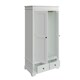 image 4 of 2 Door Wardrobe 2 Storage Drawers Hanging Clothes Rail White Pine and MDF White