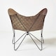 image 4 of Homescapes Brown Leather Diamond Butterfly Chair Brown